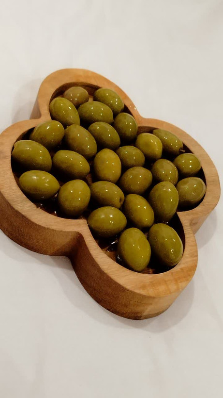 زیتون خوری چوبی طرح گل